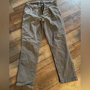 GAP Women's Twill Relaxed Fit Cropped Girlfriend Pants Sz 8 Gray Pockets…